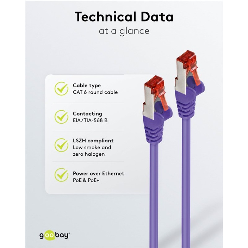 Goobay Cat6 Ethernet Cable 2m Violet