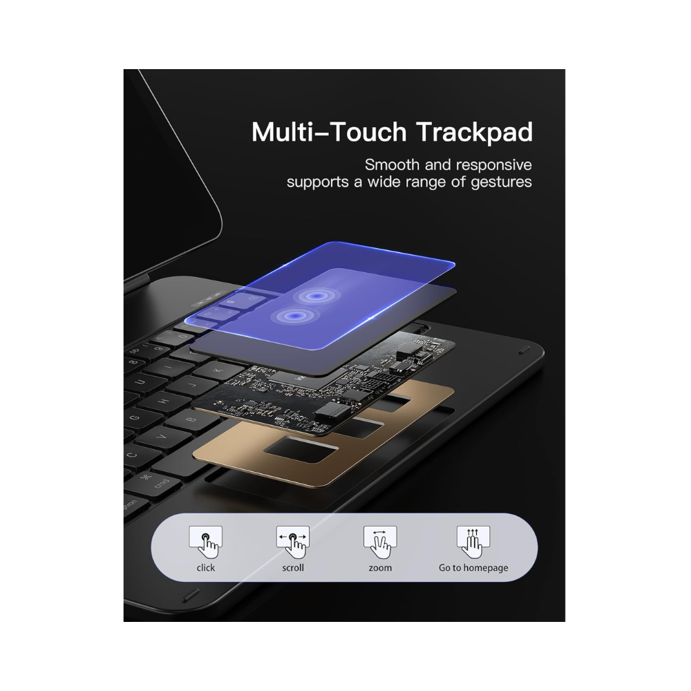 Inateck Magnetic Qwerty Keyboard For Ipad Air 11" Black