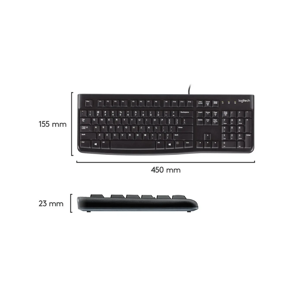 Logitech K120 Wired USB Keyboard Black