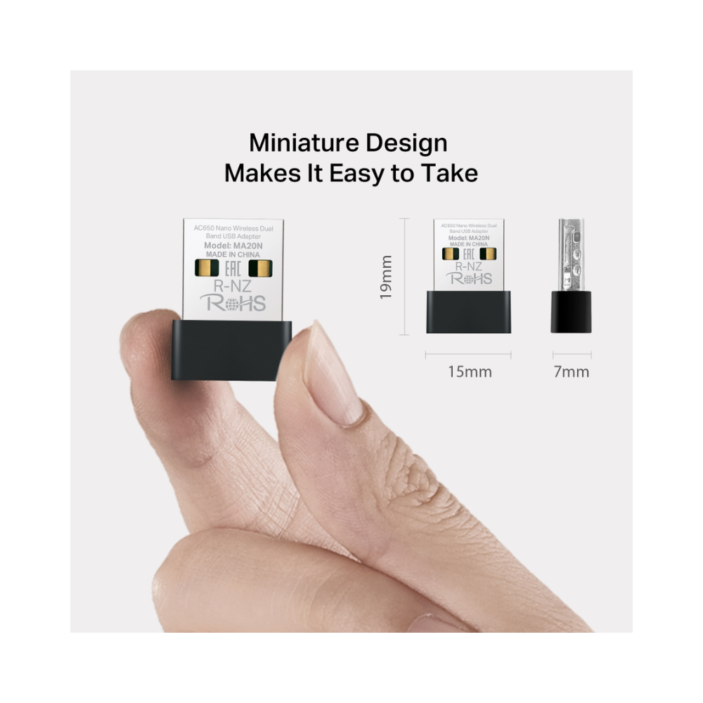 Mercusys MA20N AC650 Nano Dual Band USB Adapter