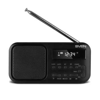 Sven Portable radio with LED display Bluetooth Built-in clock Headphone jack
