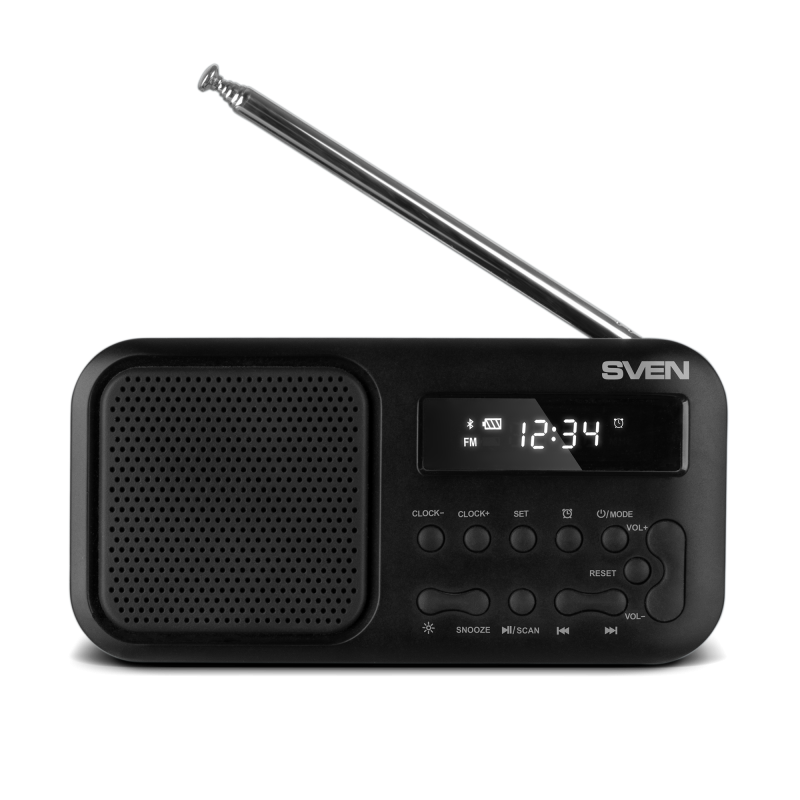 Sven Portable radio with LED display Bluetooth Built-in clock Headphone jack