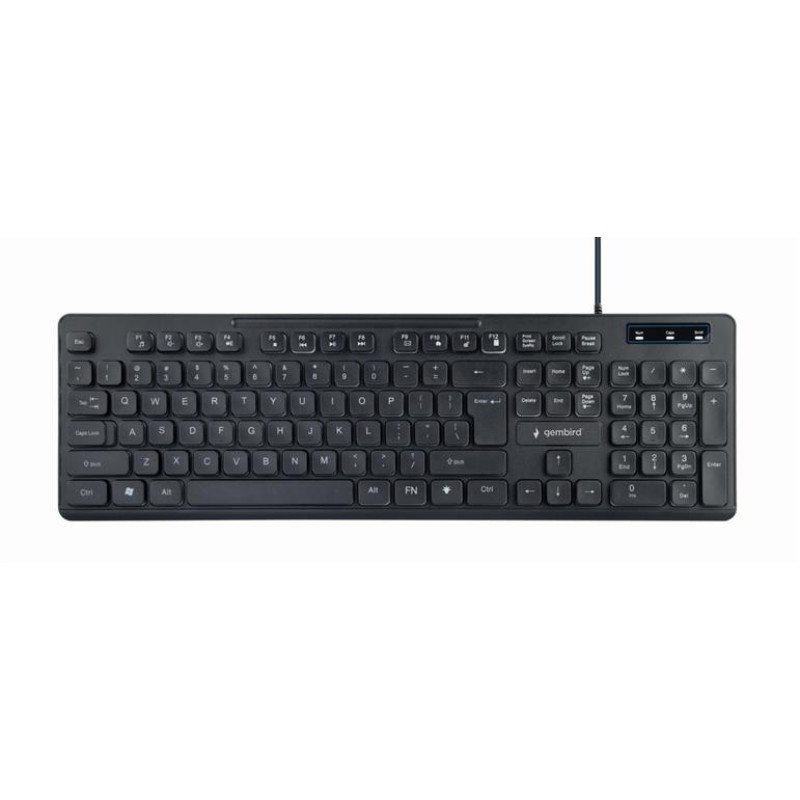 Gembird KB-UML-02 USB Multimedia Keyboard ENG/Black