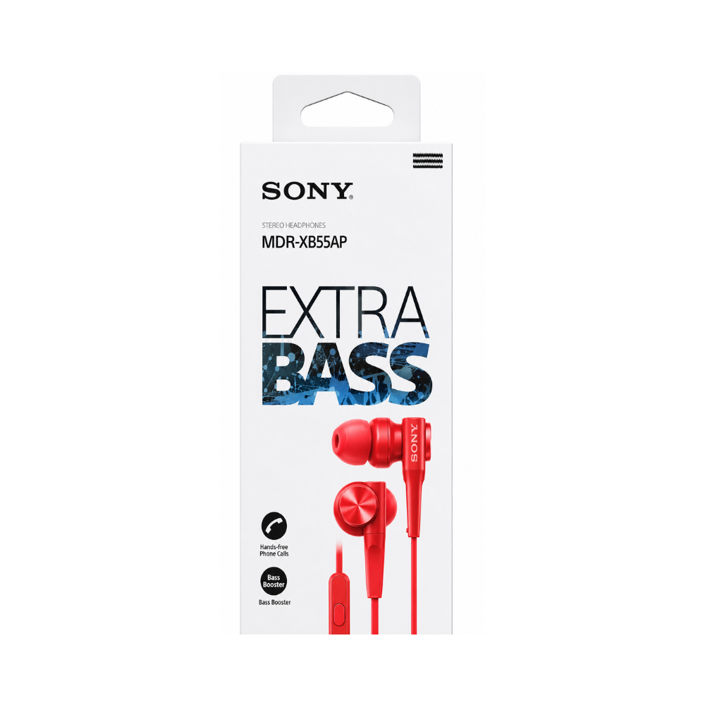 Sony Extra Bass XB55 In-Ear Headphones Red