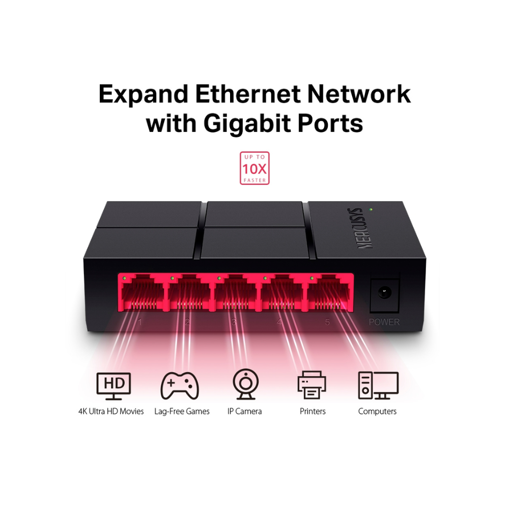 Mercusys MS105G 5-Port Gigabit Desktop Switch