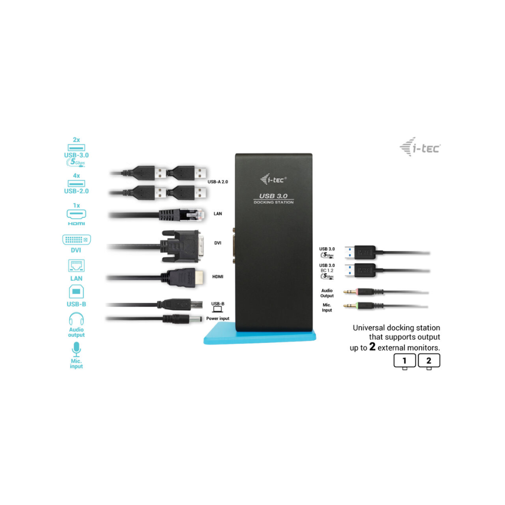 i-Tec U3 HDMI DVI Docking Station UK PLUG