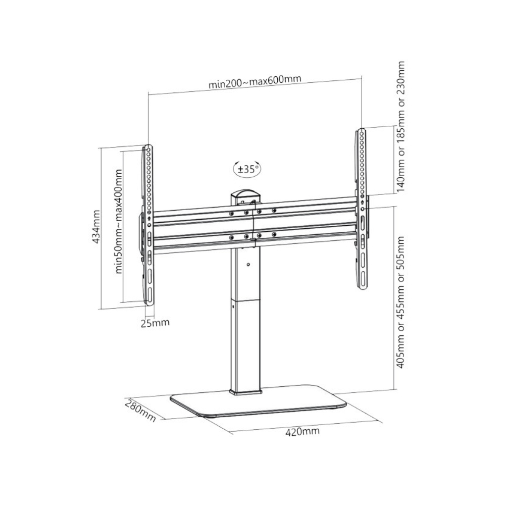 Superior 37"-70" Table Top TV Stand