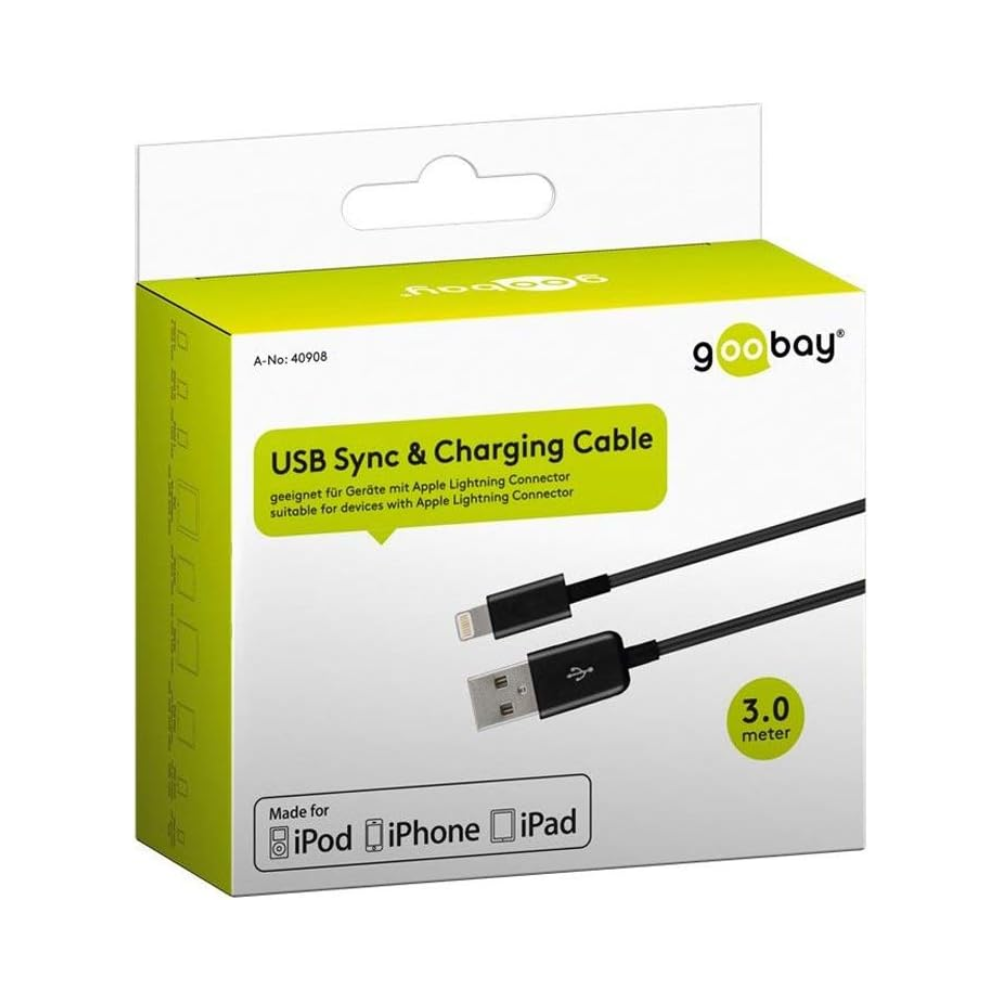 Goobay 3m Charging Cable Black