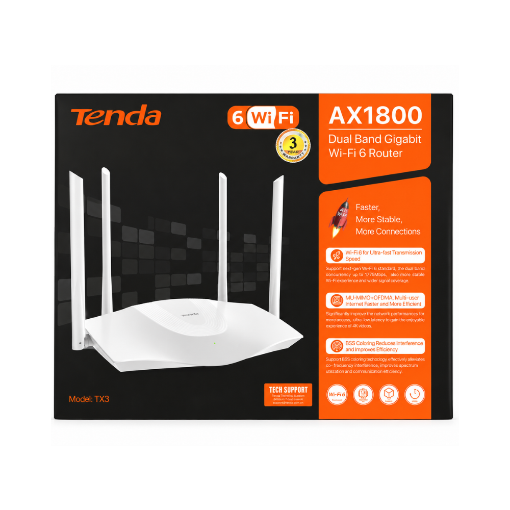 Tenda TX3 AX1800 Wi-Fi 6 Router