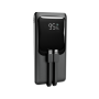 Gembird 20 W Fast charging power bank with integrated cables, 10000 mAh, black