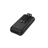Gembird 20 W Fast charging power bank with integrated cables, 20000 mAh, black