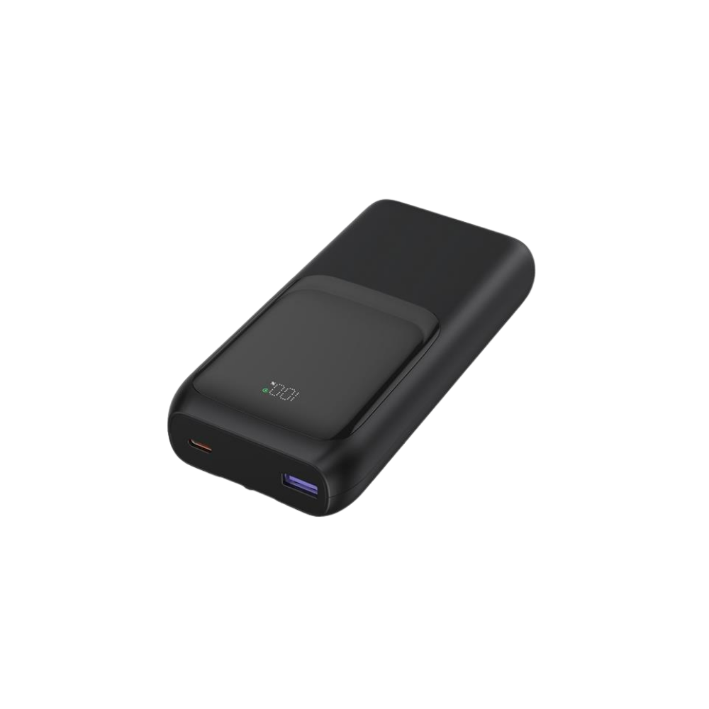 Gembird 20 W Fast charging power bank with integrated cables, 20000 mAh, black