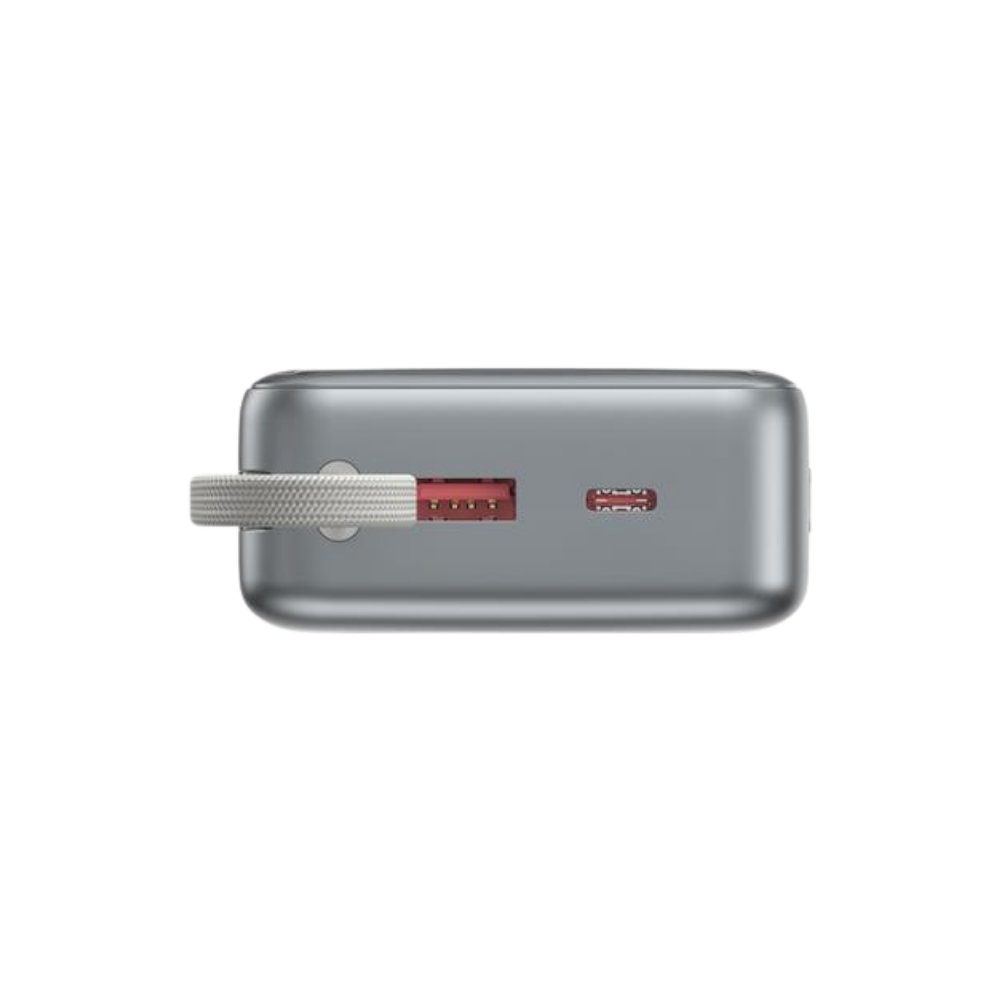 Gembird 65 W Fast charging power bank with integrated cables, 20000 mAh, black