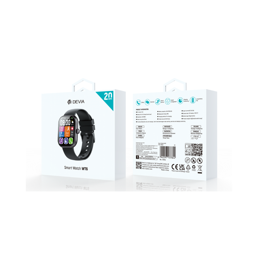 Devia Smart Watch WT5 EM717 Black