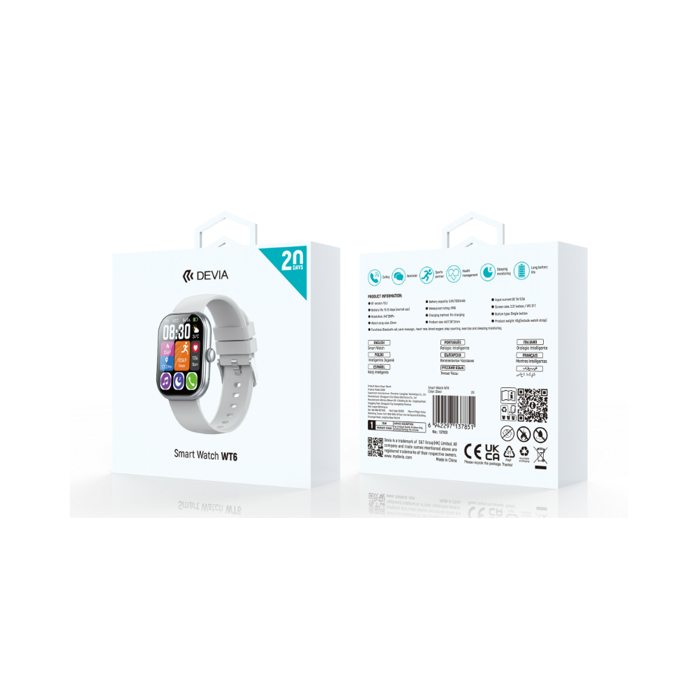 Devia Smart Watch WT5 EM717 Silver