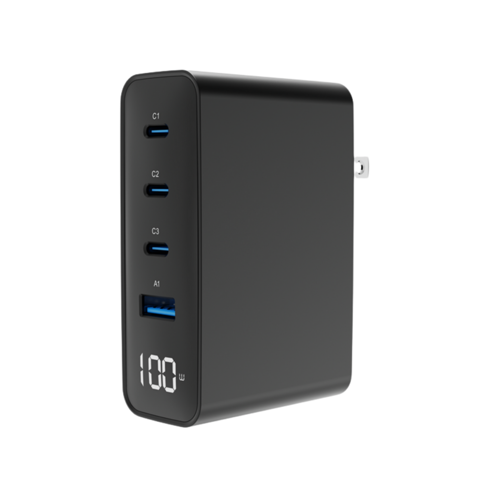 Gembird GaN Charger Without Cable with USB-A Port and 3 USB-C Ports 100W Power