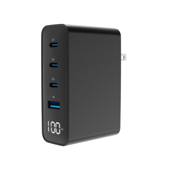 Gembird GaN Charger Without Cable with USB-A Port and 3 USB-C Ports 100W Power