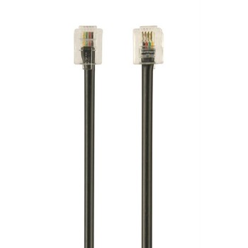 Cablexpert Telephone cord, round, 6P4C, 2 m, black