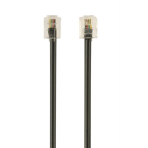 Cablexpert Telephone cord, round, 6P4C, 2 m, black