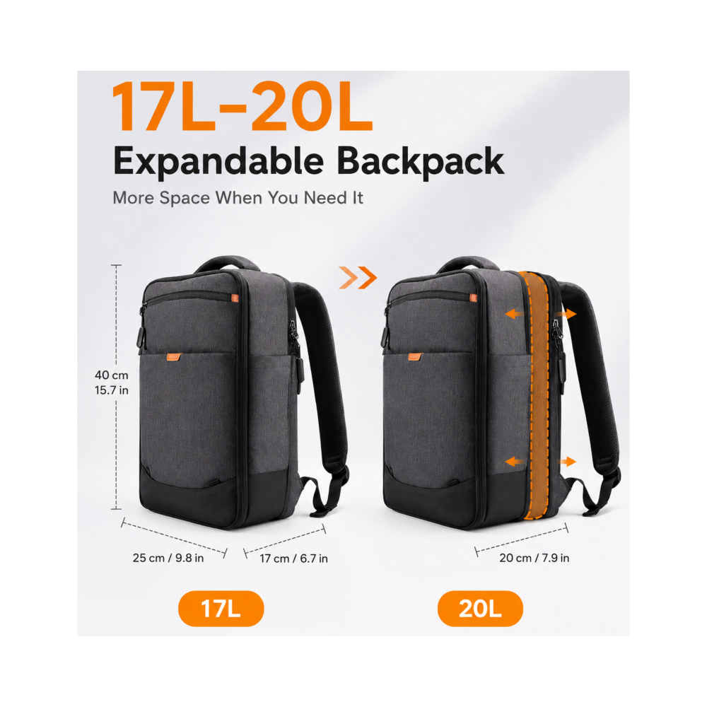Inateck 20-46L Travel Backpack, Expandable Carrying Backpack