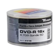 Traxdata 50 Pack DVD-R Spindle Printable