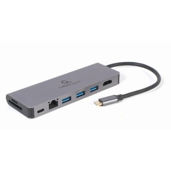 Cablexpert USB Type-C 5-in-1 multi-port adapter (Hub + HDMI + PD + card reader + LAN)