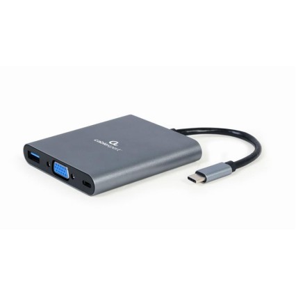 CablexpertUSB Type-C 6-in-1 multi-port adapter (Hub3.1 HDMI VGA PD card reader stereo audio)