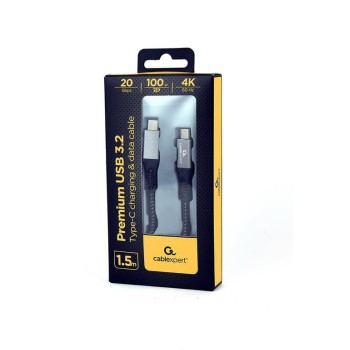 Cablexpert Premium USB 3.2 Gen. 2x2 Type-C charging & data cable, 20 Gbps, 100 W, 1.5 m