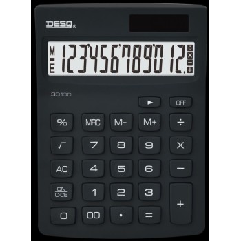 Desq 12-Digit Desktop Calculator Black