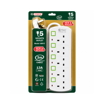 GK Power 5 Gang Extension Lead 3m