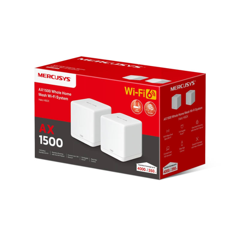 Mercusys Halo H60X AX1500 Wi-Fi 6 Mesh System 2-Pack