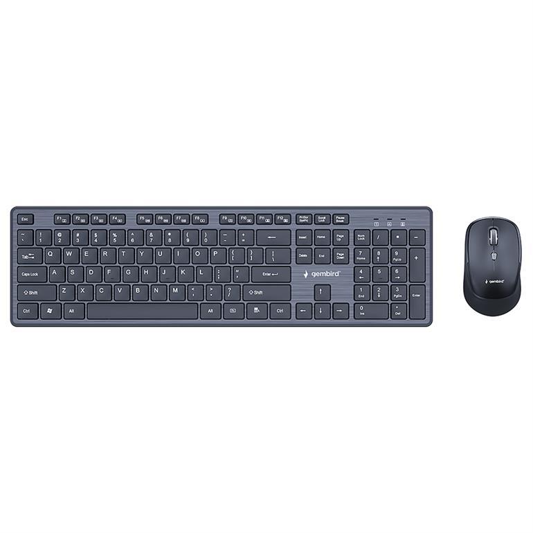 Gembird Wireless desktop set, black, US-layout