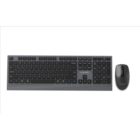 Gembird Dual-mode slim wireless desktop set, 2.4G+BT, US layout