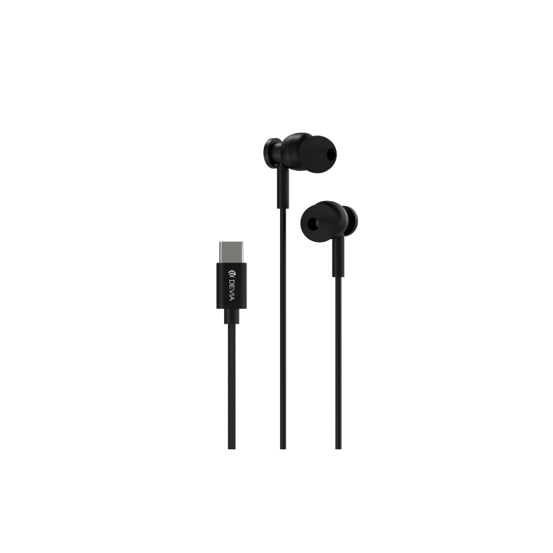 Devia Smart Series Wired Type-C Earphone Black