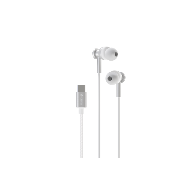 Devia Smart Series Wired Type-C Earphone Silver