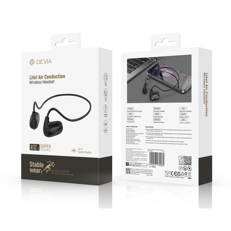Devia Lite 1 Air Conduction Wireless Bluetooth Headset