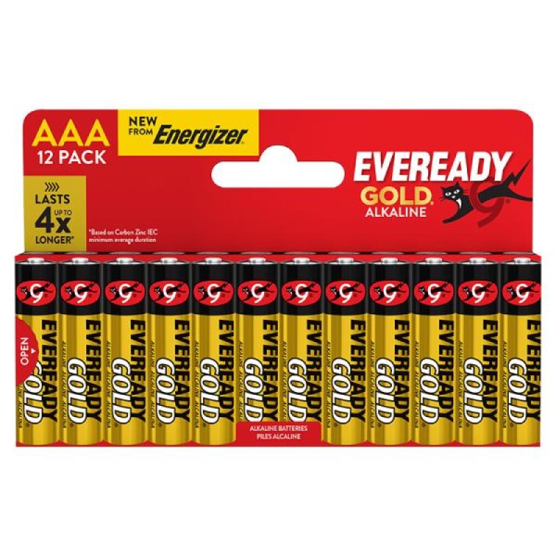 Eveready Gold AAA Alkaline Batteries 12-Pack