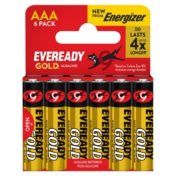 Eveready Gold AAA Alkaline Batteries 6-Pack