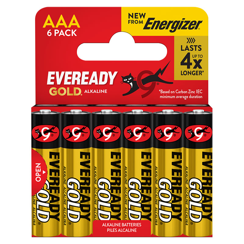 Eveready Gold AAA Alkaline Batteries 6-Pack