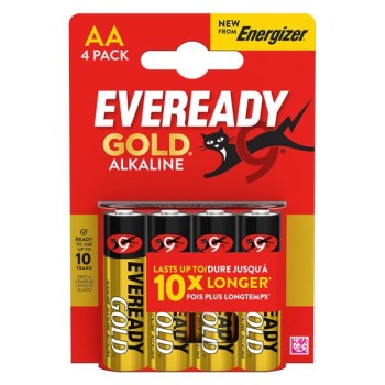 Eveready Gold AA Alkaline Batteries 4-Pack