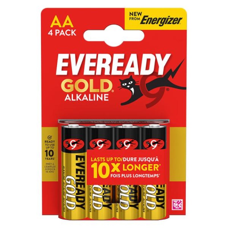 Eveready Gold AA Alkaline Batteries 4-Pack