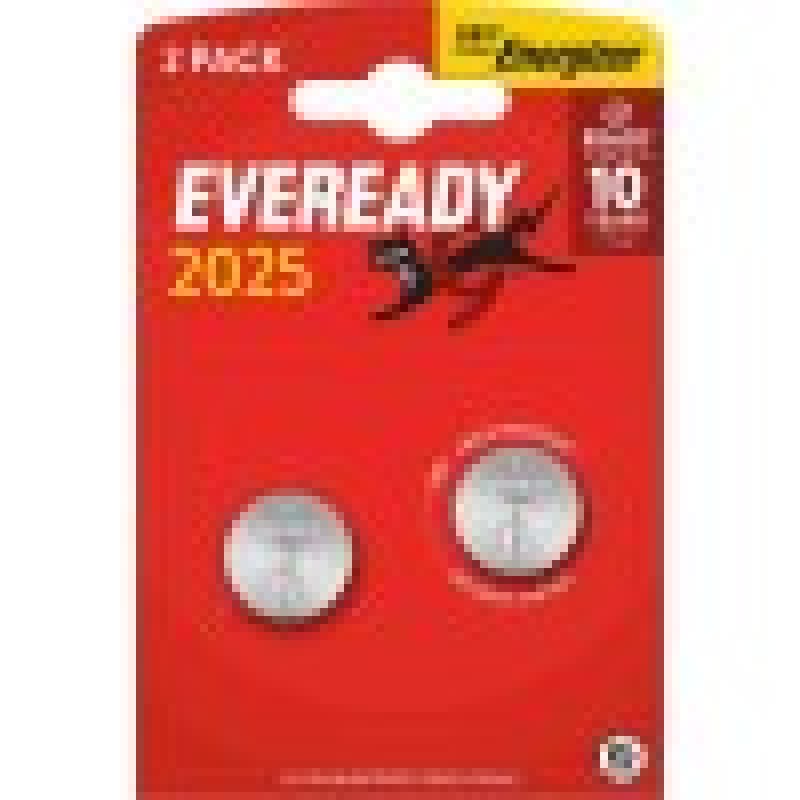 Eveready Lithium CR2025 Button Cell Batteries 2-Pack