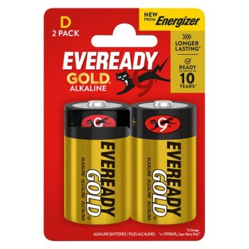 Eveready Gold D Alkaline Batteries 2-Pack