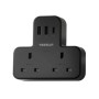 Tessan TS-221-C-BK-UK 5 Way PLUG Adapter with USB Ports, Black