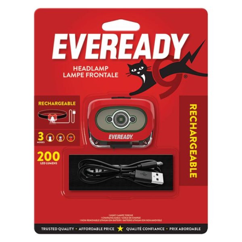 Eveready Rechargeable Metal Handheld Flashlight 300 Lumens