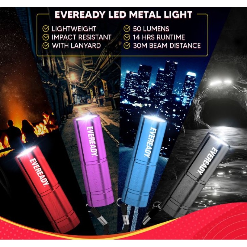Eveready 50 Lumen Metal Handheld Flashlight