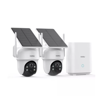 AOSU C9C-2H Solar Security Cameras Wireless Outdoor With Base Station 2K