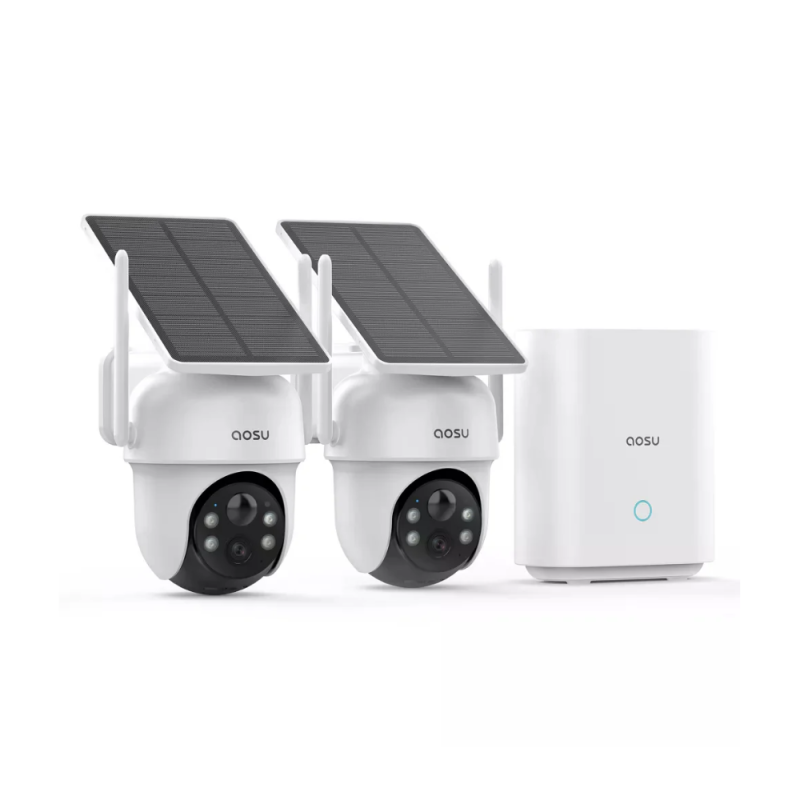 AOSU C9C-2H Solar Security Cameras Wireless Outdoor With Base Station 2K