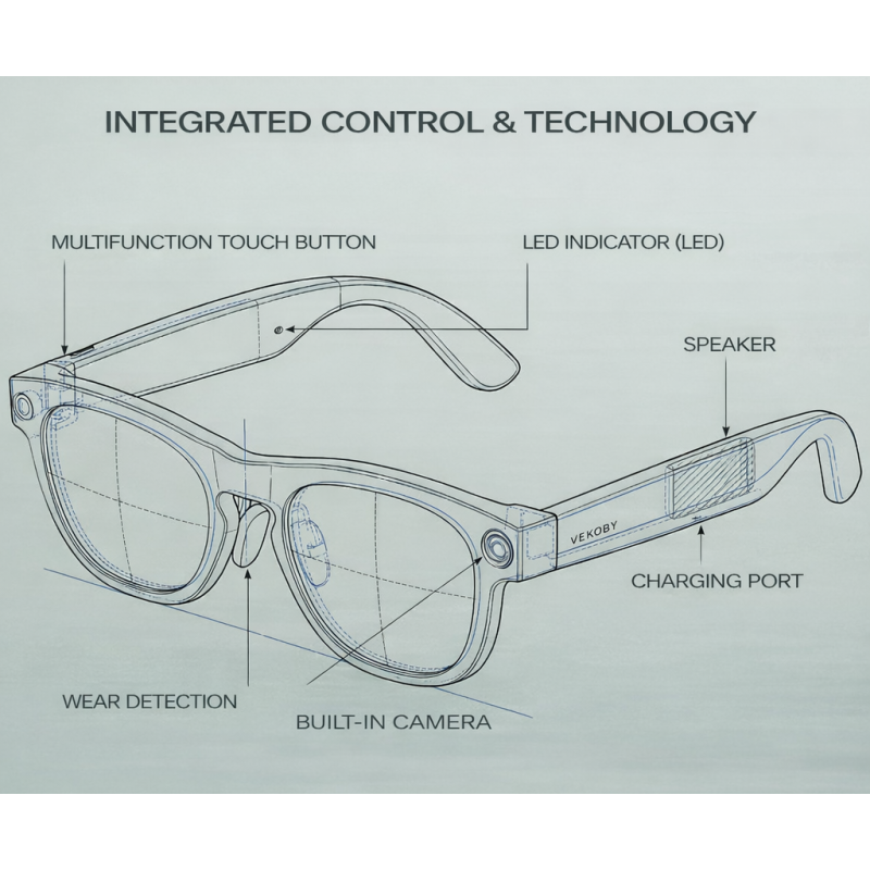 Smart glasses-VK2048 Bluetooth Version V5.4+BT 3.0