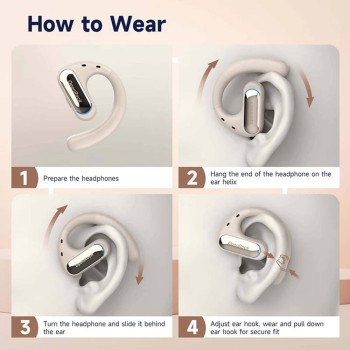 Openrock Pro Open-Ear Air Conduction Sport Earbuds Beige